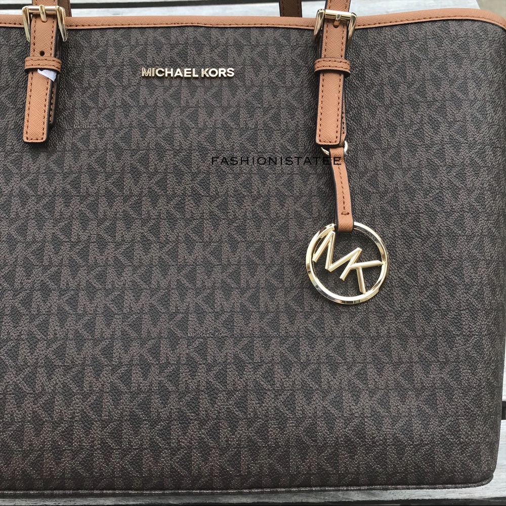 Michael Kors Medium Jet set travel brown tote - Picture 4 of 8
